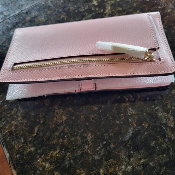 NWOT Kate Spade Pink Wallet measures 6 3/4in by 3 3/4 in - Picture 3 of 3